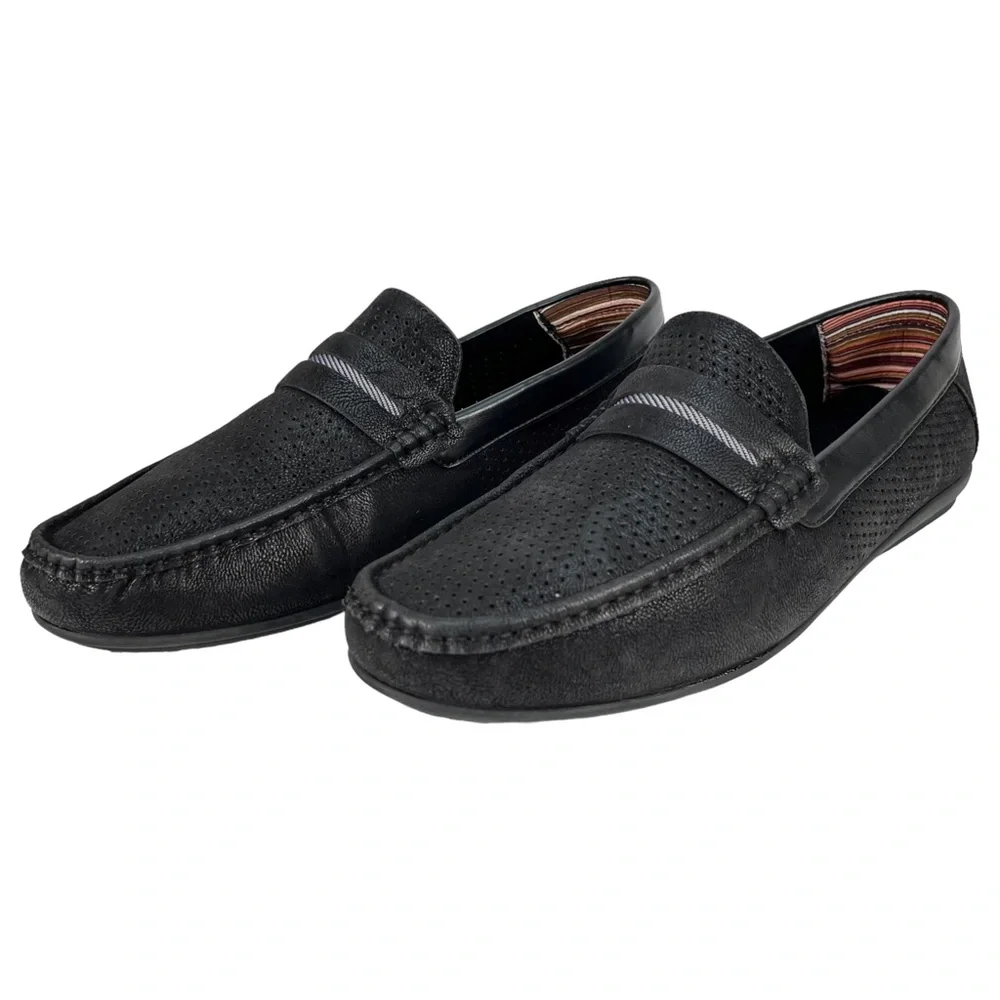Stacy Adams | Corby Moc Toe Saddle Slip On Black Loafer | Men’s 12 M‎
